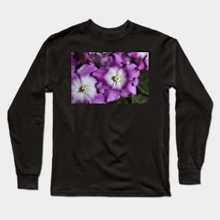 Mauve & White Bi-colour African Violets Long Sleeve T-Shirt